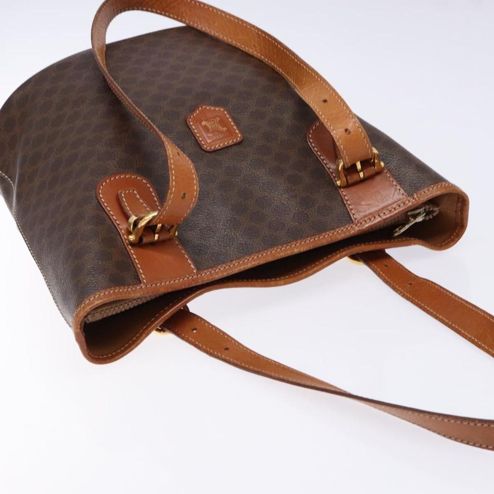 CELINE Macadam Canvas Hand Bag PVC Leather Brown Gold Auth ep10409 - Picture 6 of 16